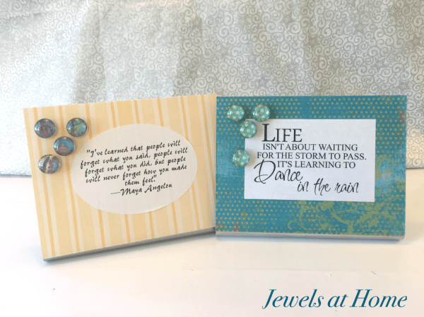 Desktop magnet boards with coordinating glass cabochon magnets | Jewels at Home